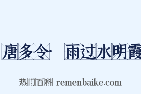 唐多令·雨过水明霞是什么意思的图片